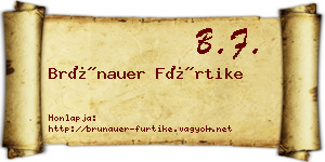 Brünauer Fürtike névjegykártya